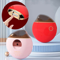 Electric nail clipper in red and pink, showcasing sleek design and easy-use features for grooming nails.