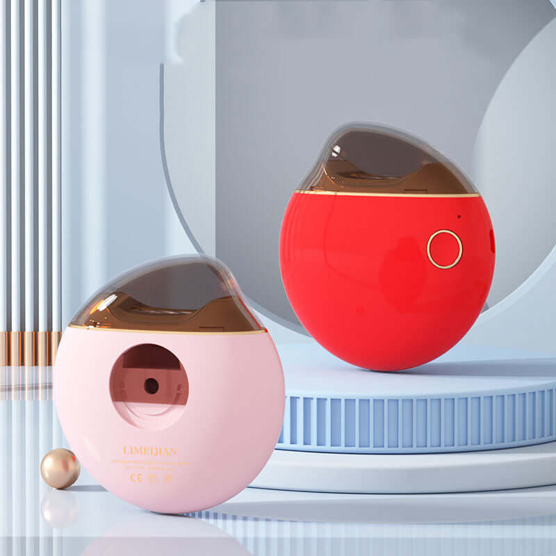 Electric nail clippers in pink and red design, perfect for precise nail care and grooming.